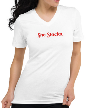 She Stacks V-Neck T-Shirt