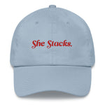 She Stacks Dad Hat