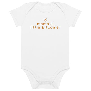 mama's little bitcoiner organic baby bodysuit