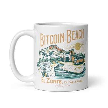 Bitcoin Beach Glossy Mug