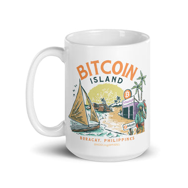 bitcoin island glossy mug