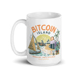 bitcoin island glossy mug