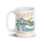 bitcoin beach glossy mug