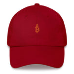 Bitcoin Liberty Dad Hat - Bitcoin Logo Embroidered Dad Hat I red Bitcoin Logo Embroidered Dad Hat