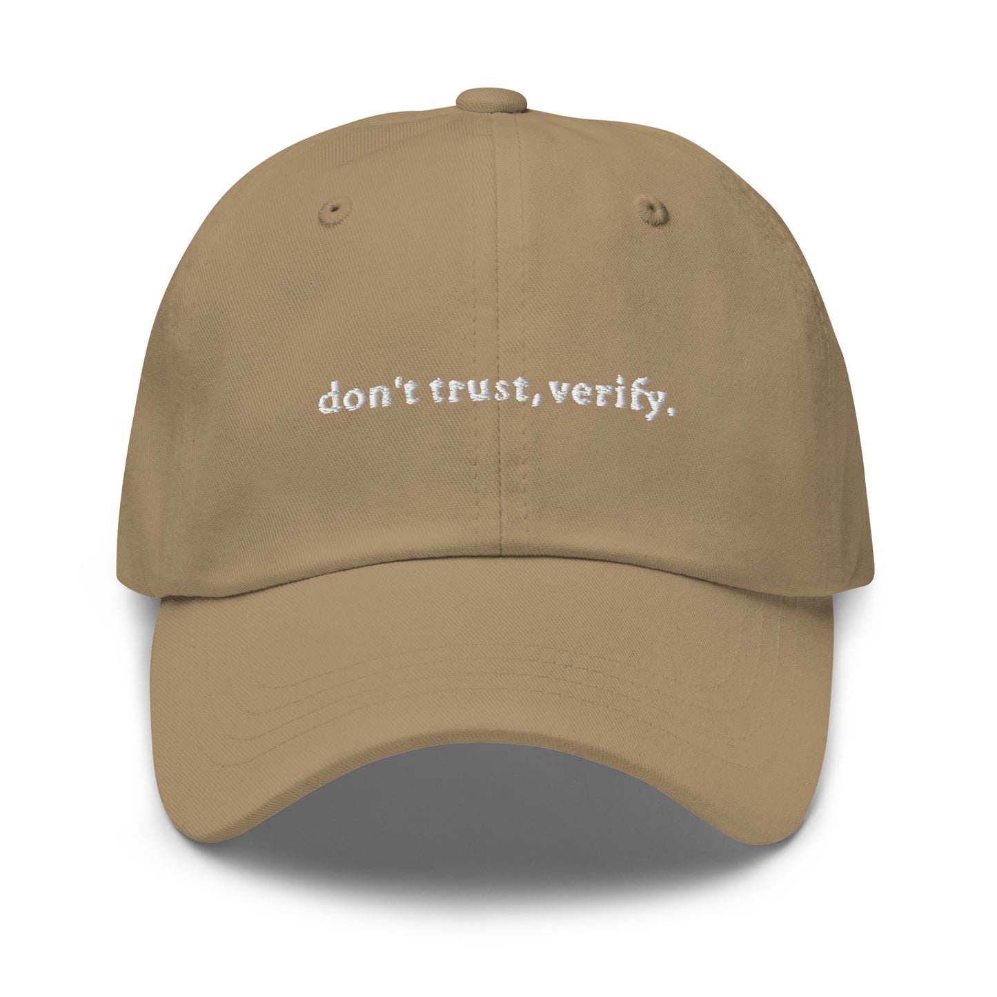 Khaki Don't Trust Verify Dad Hat