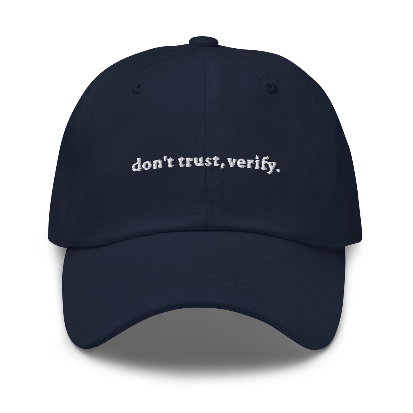 Navy Don't Trust Verify Dad Hat