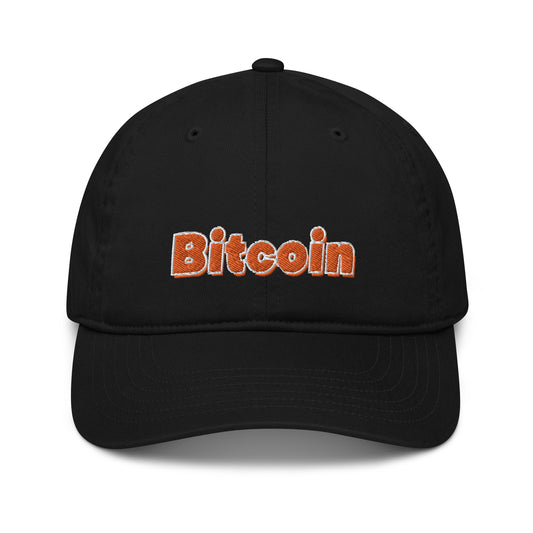 Just Bitcoin baseball dad hats, black dad hats