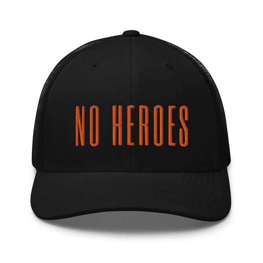 No Heroes Trucker Hat, Black No Heroes Trucker cap 