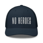 No Heroes Trucker Hat, Navy/ White No Heroes Trucker Hat